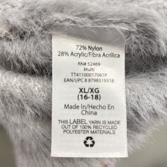 Time and Tru Fuzzy Sweater SIZE XL Light Grey Buffalo Plaid NEW Extra Large Soft - Picture 7 of 9